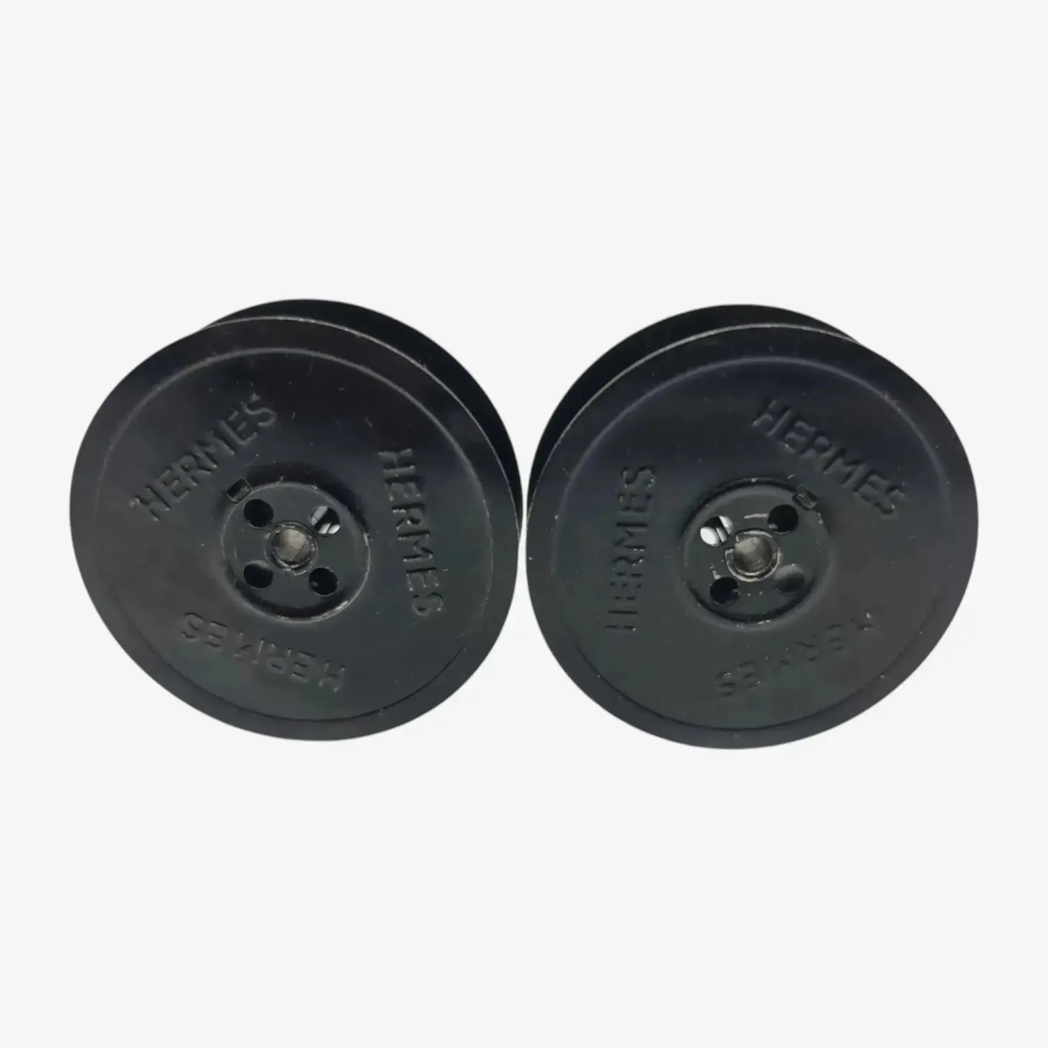 Original Vintage Black Metal Ribbon Spools for Hermes Typewriters