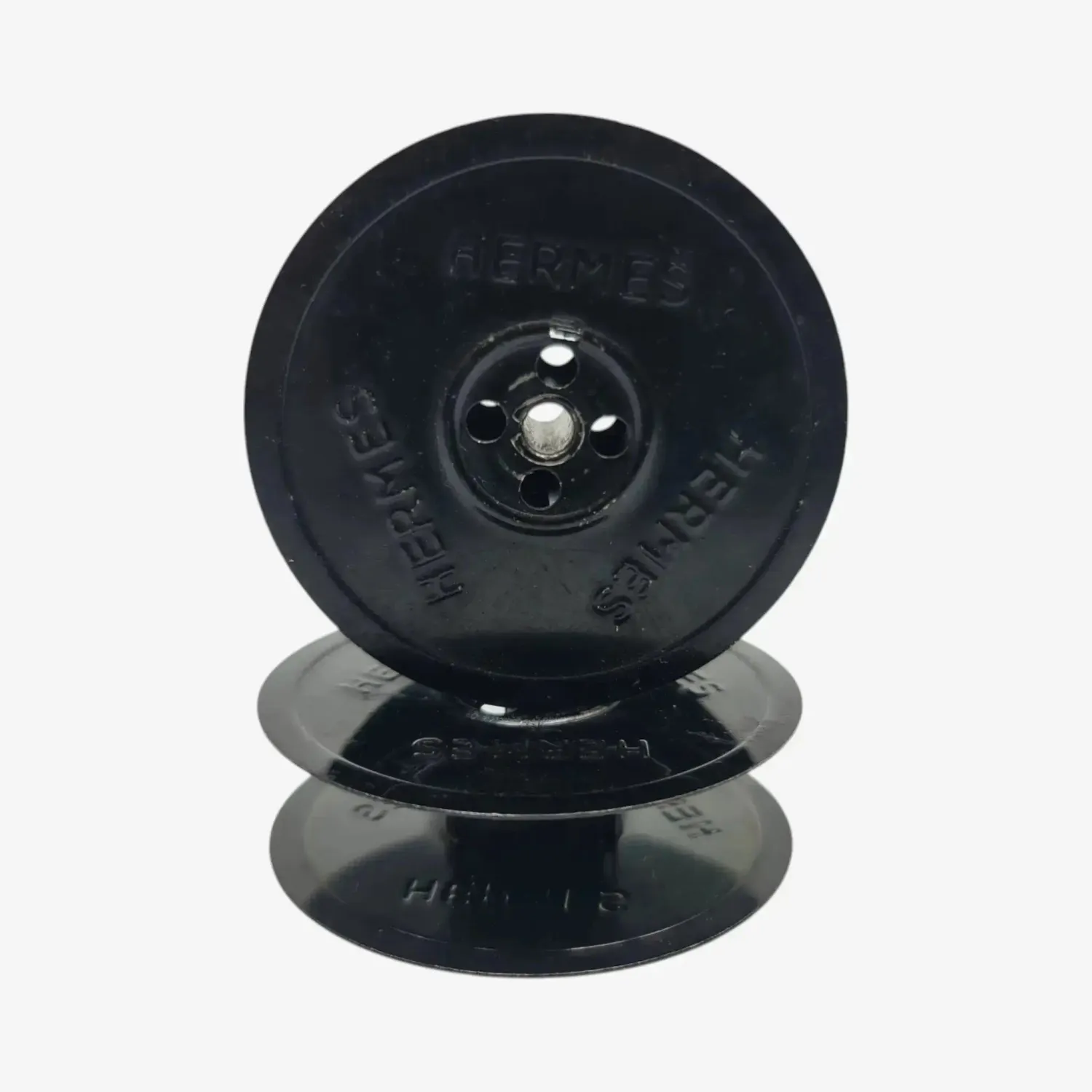 Original Vintage Black Metal Ribbon Spools for Hermes Typewriters