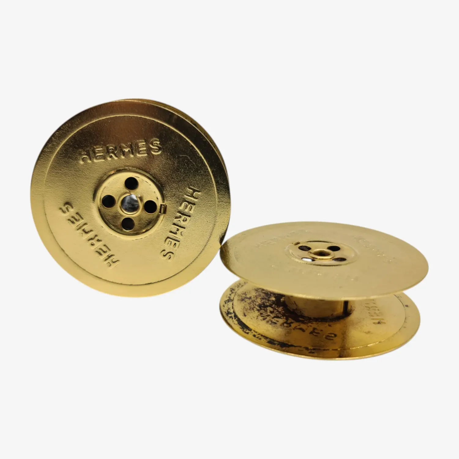 24K Gold-Plated Metal Ribbon Spools for Hermes Typewriters