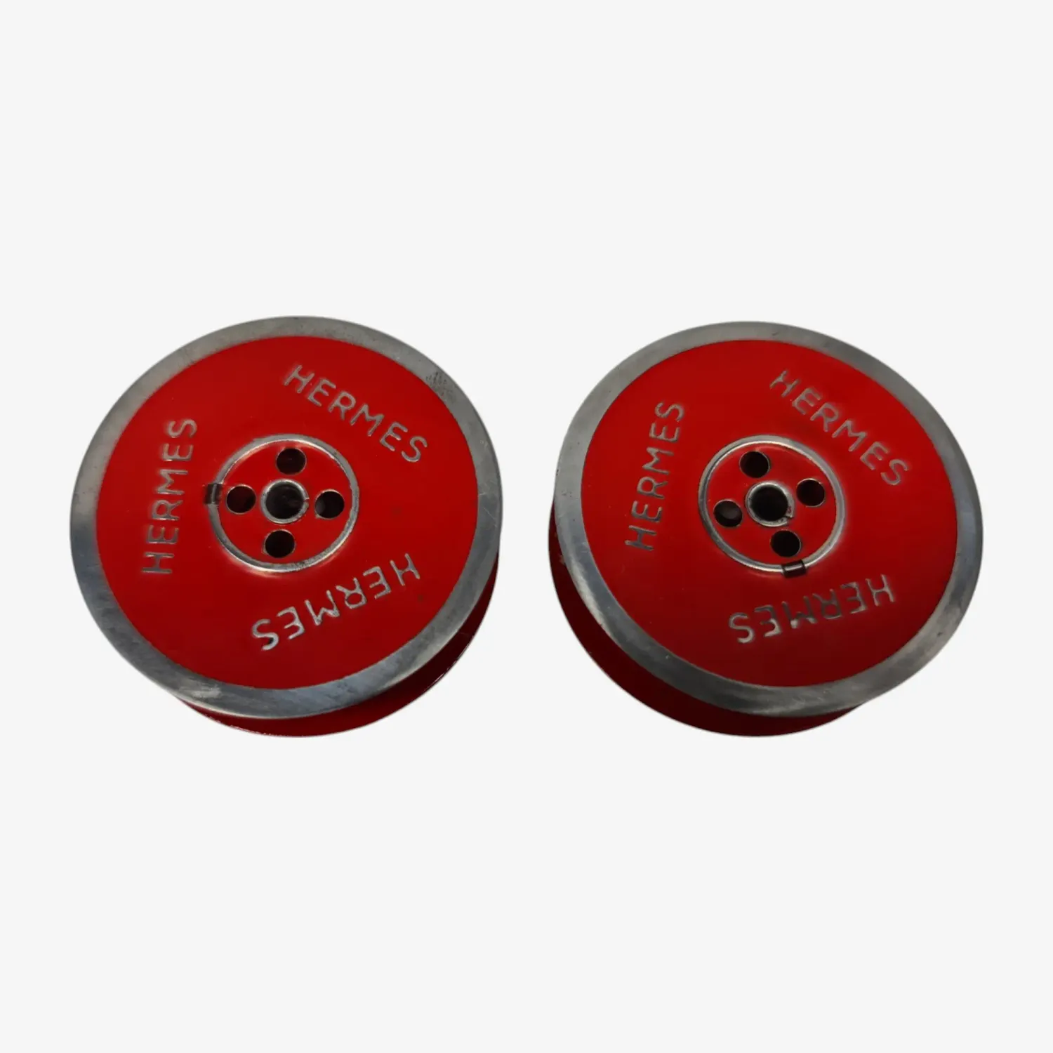 Red Silver Metal Ribbon Spools for Hermes Typewriters