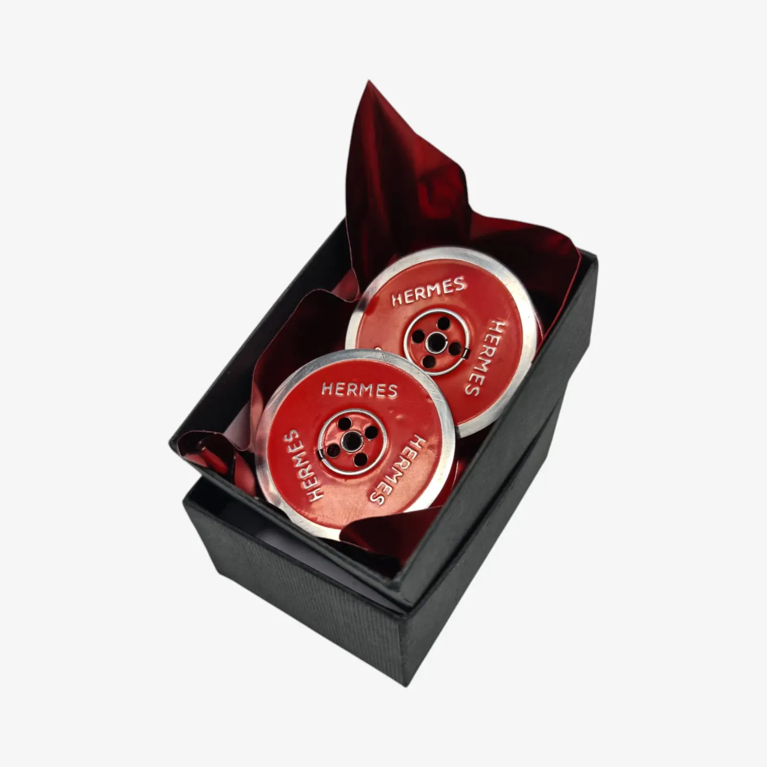 Red Silver Metal Ribbon Spools for Hermes Typewriters