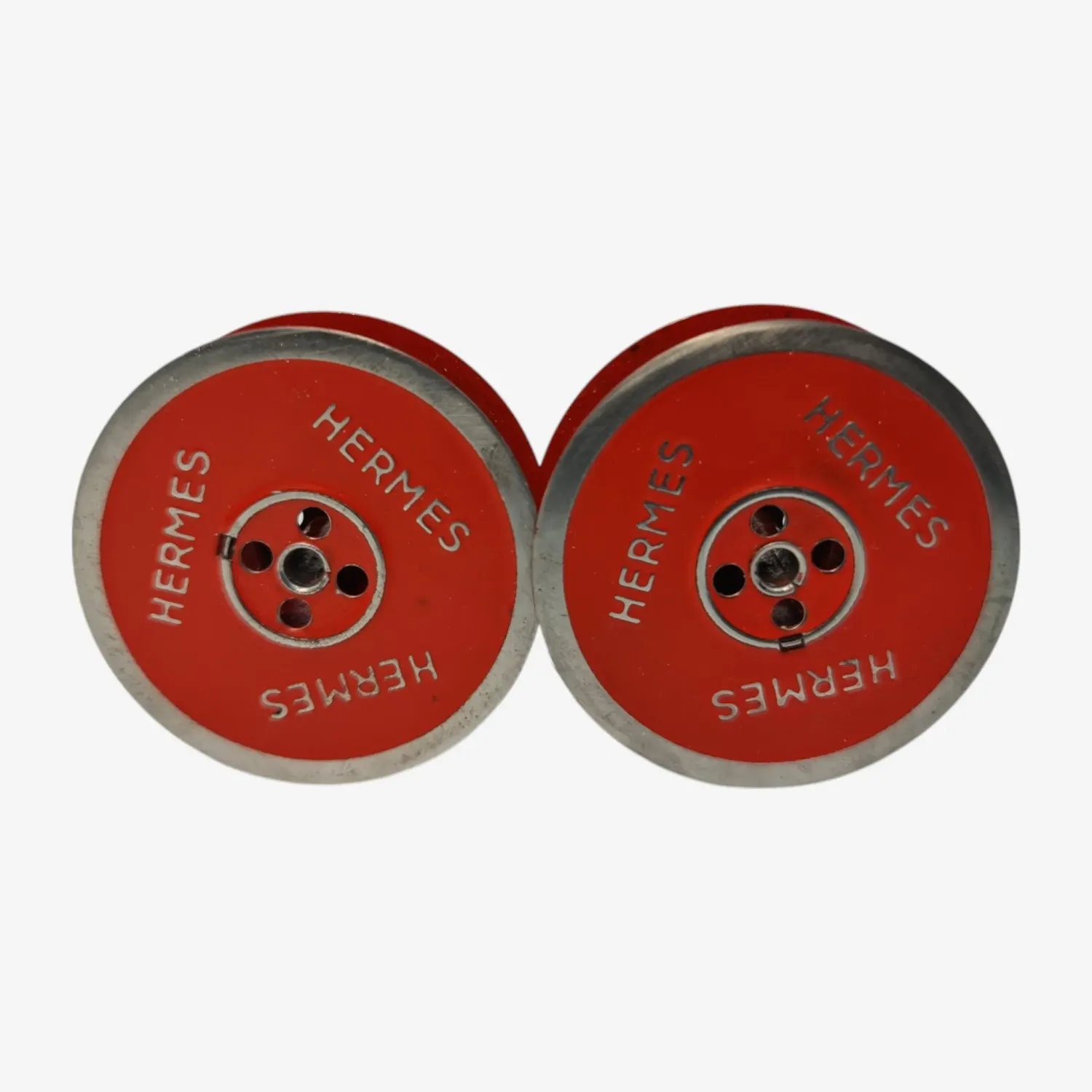 Red Silver Metal Ribbon Spools for Hermes Typewriters