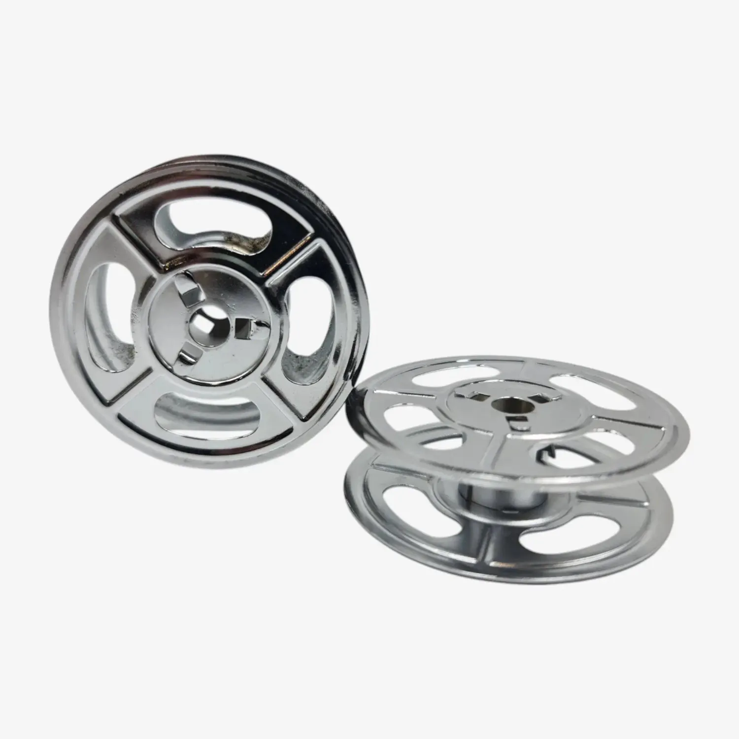 Chrome-Plated Silver Metal Universal Ribbon Spools for Typewriters