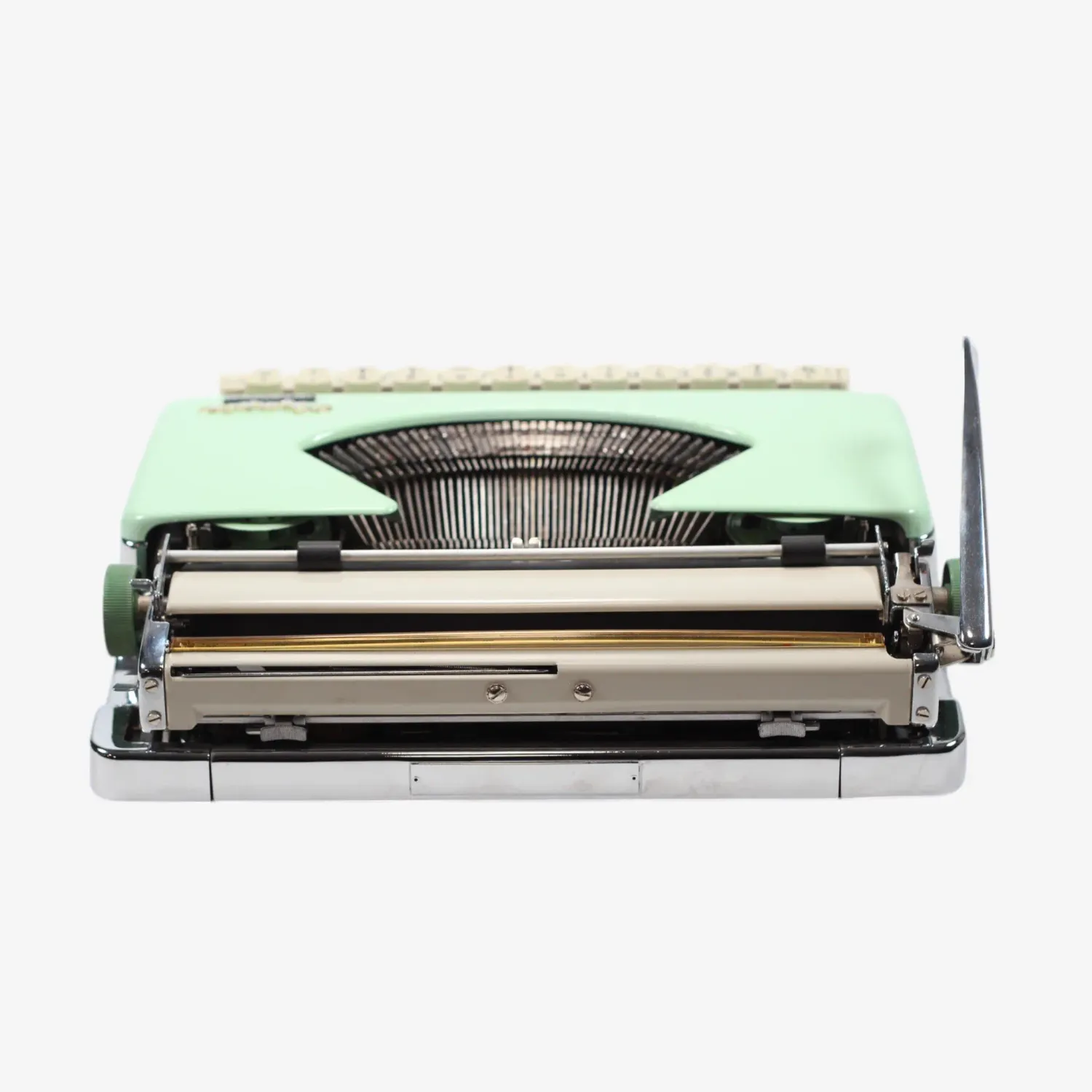 Olympia Splendid Vintage Manual Typewriter, Chrome, Green, QWERTY, Restored
