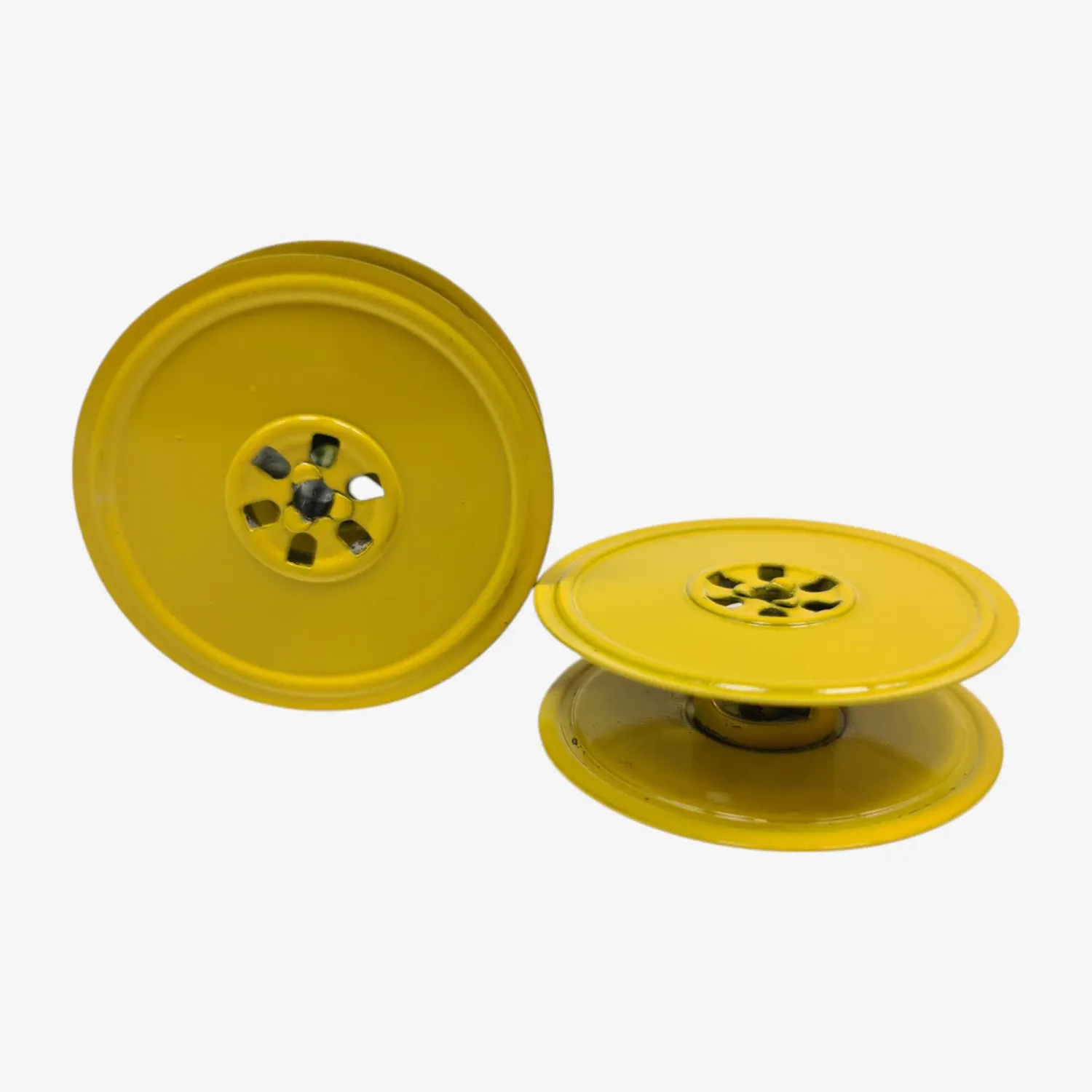 Yellow Vintage Metal Ribbon Spools for Hermes Typewriters