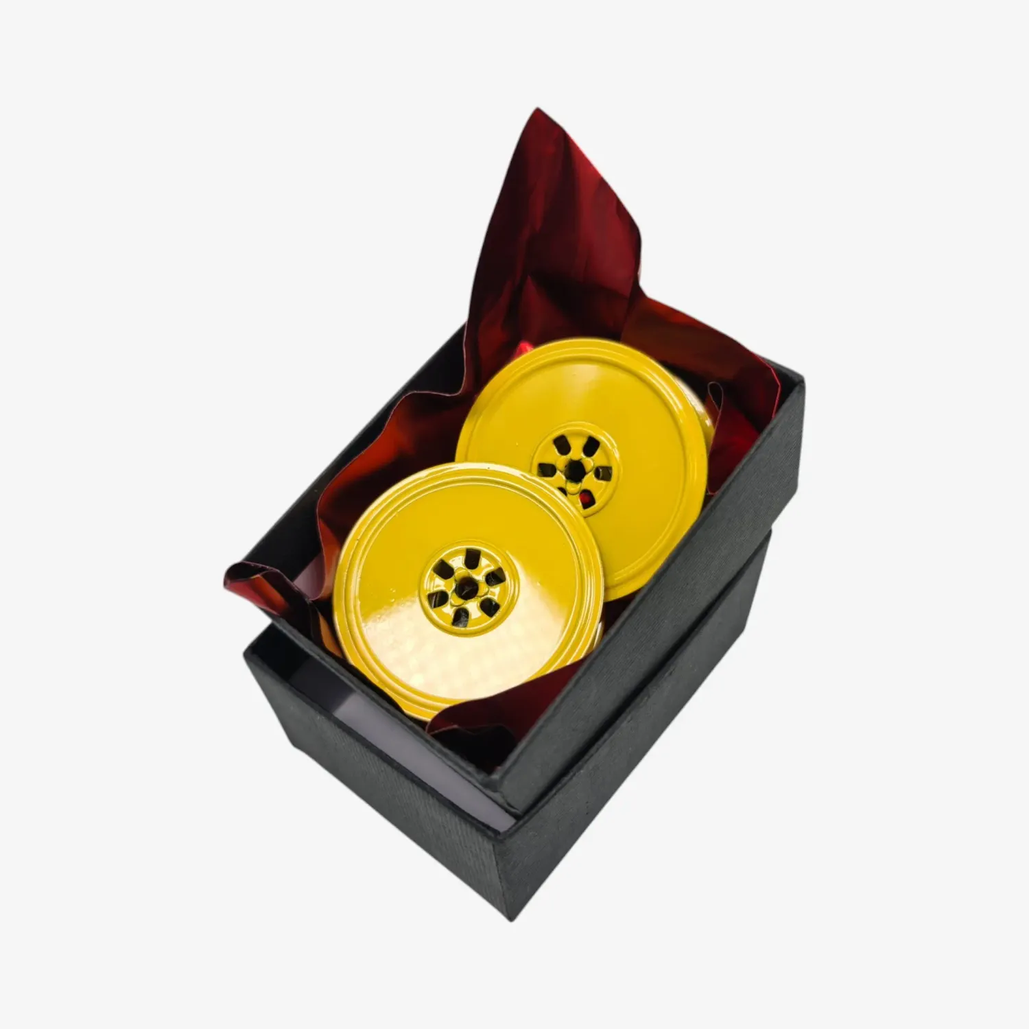 Yellow Vintage Metal Ribbon Spools for Hermes Typewriters