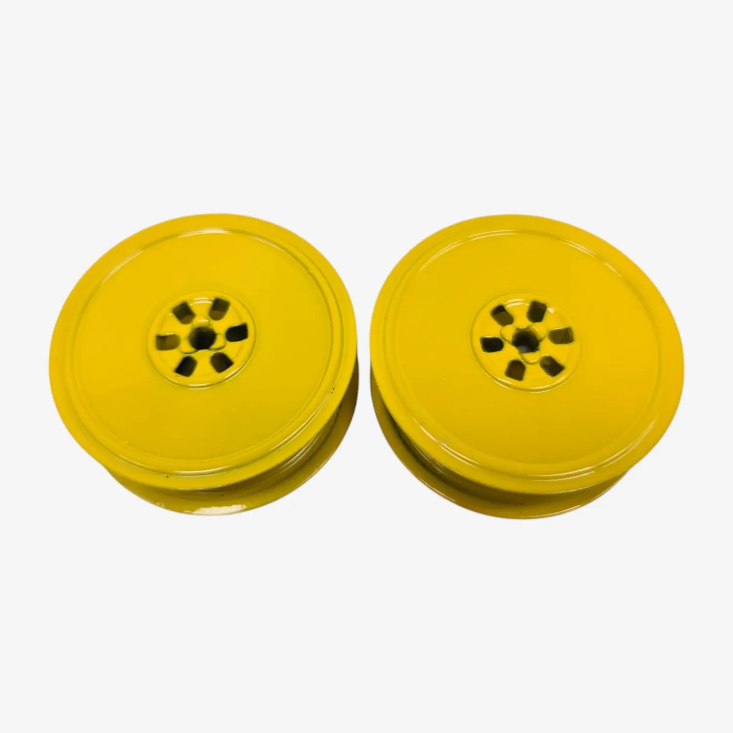 Yellow Vintage Metal Ribbon Spools for Hermes Typewriters