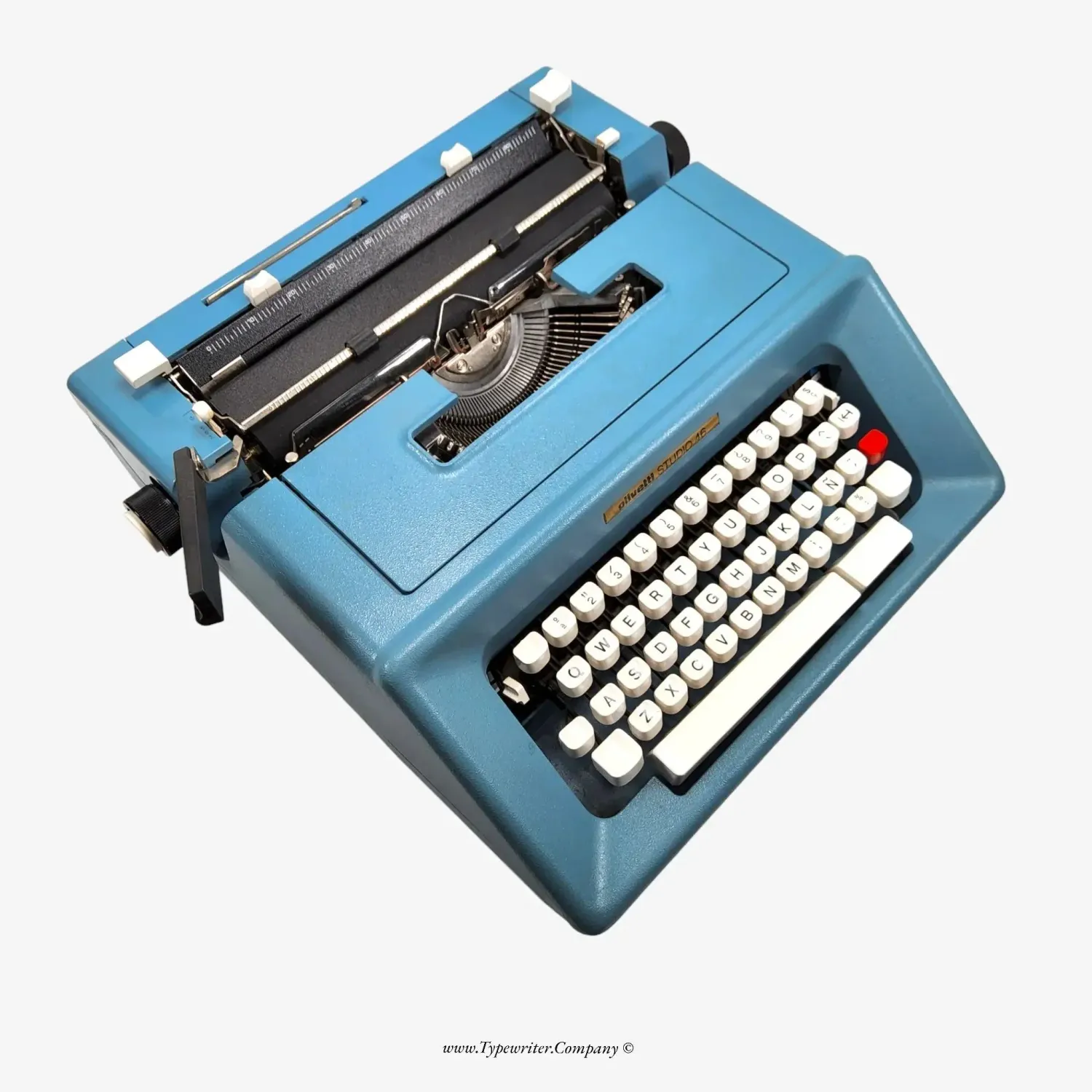 Olivetti Studio 46 Blue Typewriter, Vintage Manual, Refurbished, QWERTY
