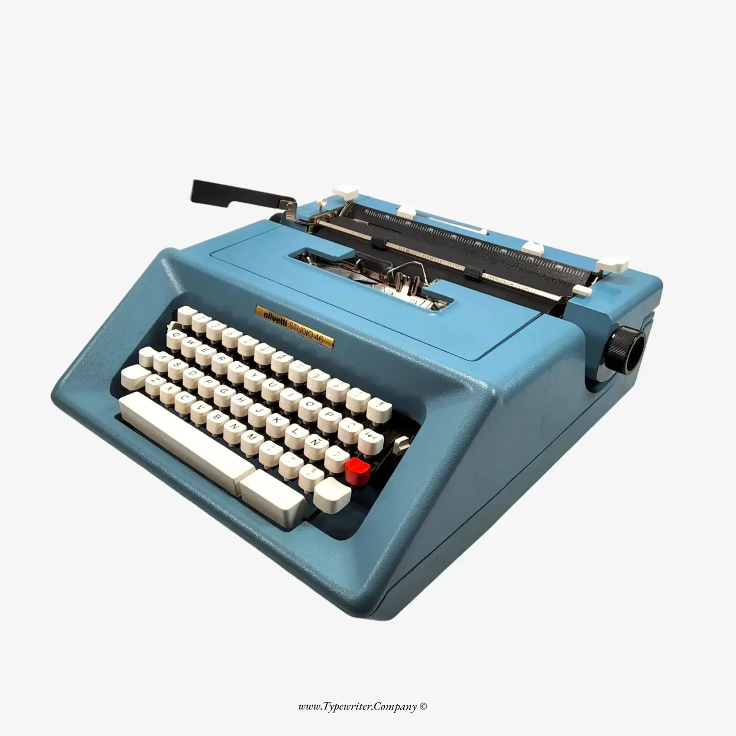 Olivetti Studio 46 Blue Typewriter, Vintage Manual, Refurbished, QWERTY