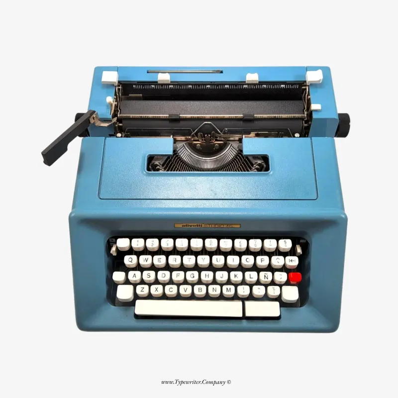 Olivetti Studio 46 Blue Typewriter, Vintage Manual, Refurbished, QWERTY