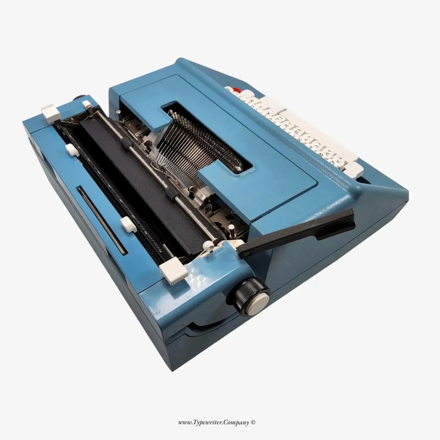 Olivetti Studio 46 Blue Typewriter, Vintage Manual, Refurbished, QWERTY