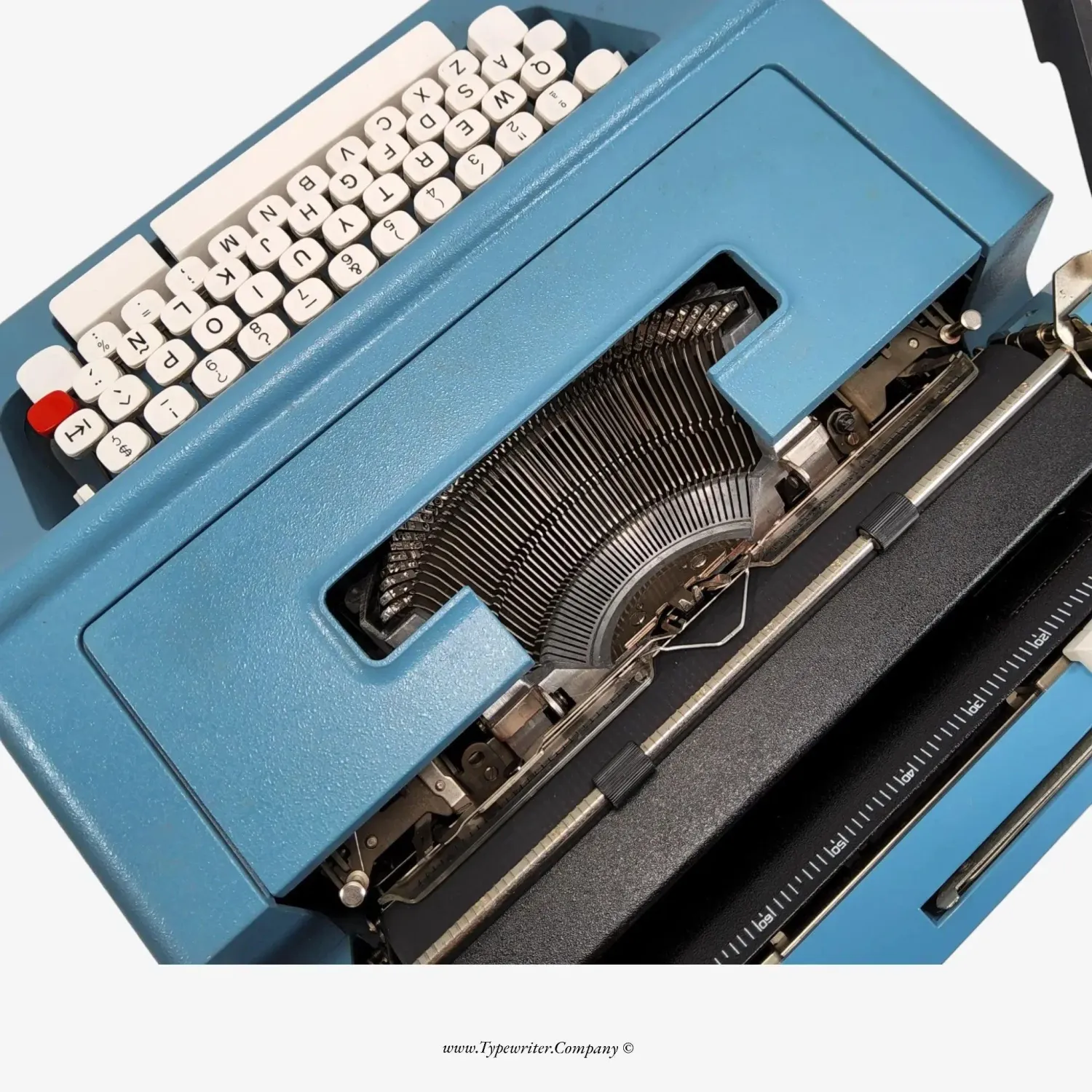 Olivetti Studio 46 Blue Typewriter, Vintage Manual, Refurbished, QWERTY