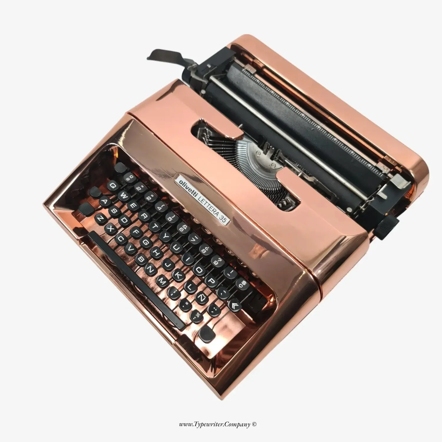 Olivetti Lettera 35, (Ltd.Edition 2 of 50) Copper-Plated Manual Vintage Typewriter, Restored