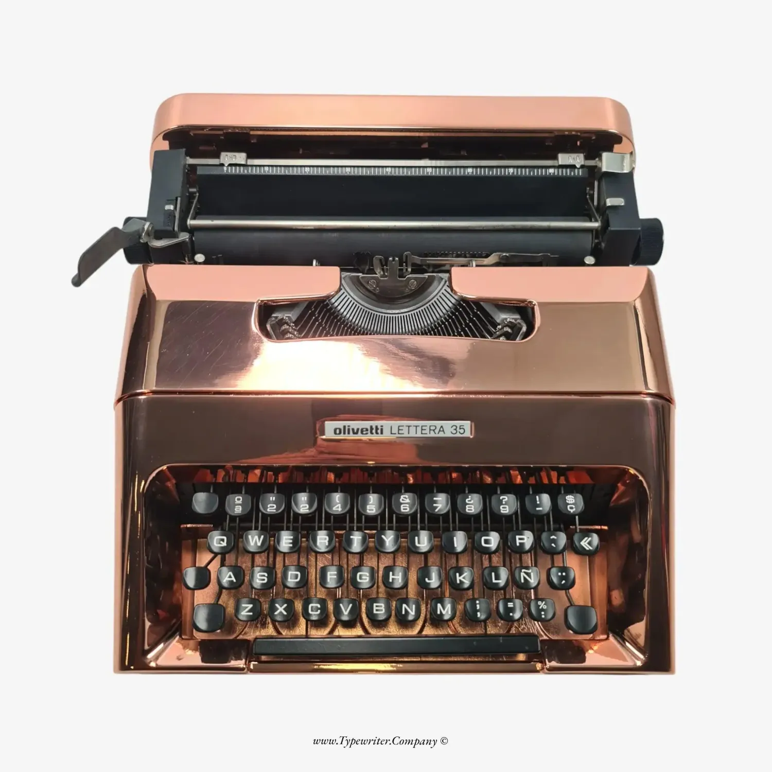 Olivetti Lettera 35, (Ltd.Edition 2 of 50) Copper-Plated Manual Vintage Typewriter, Restored