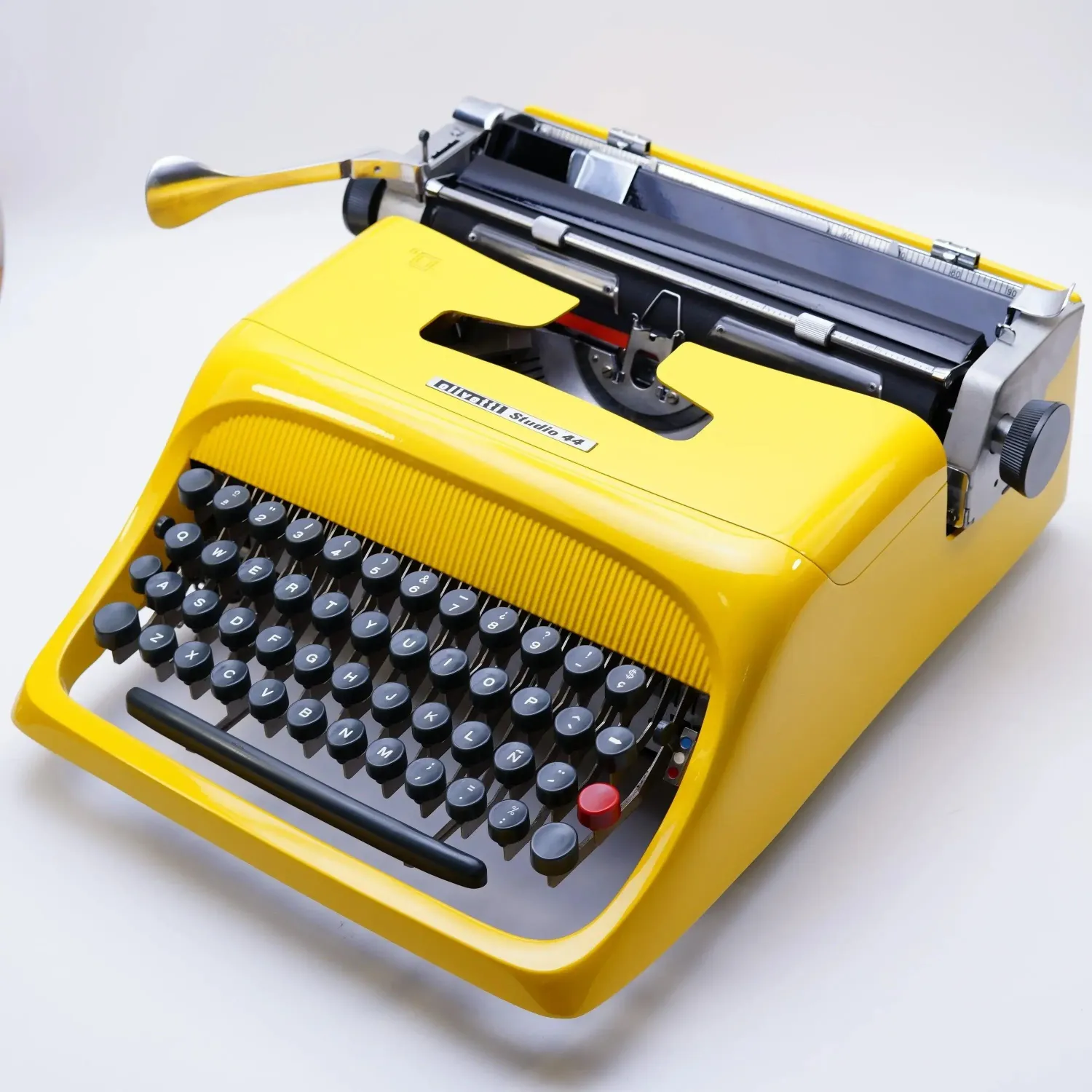 Olivetti Studio 44 Glossy Yellow, Vintage Manual Typewriter, Restored