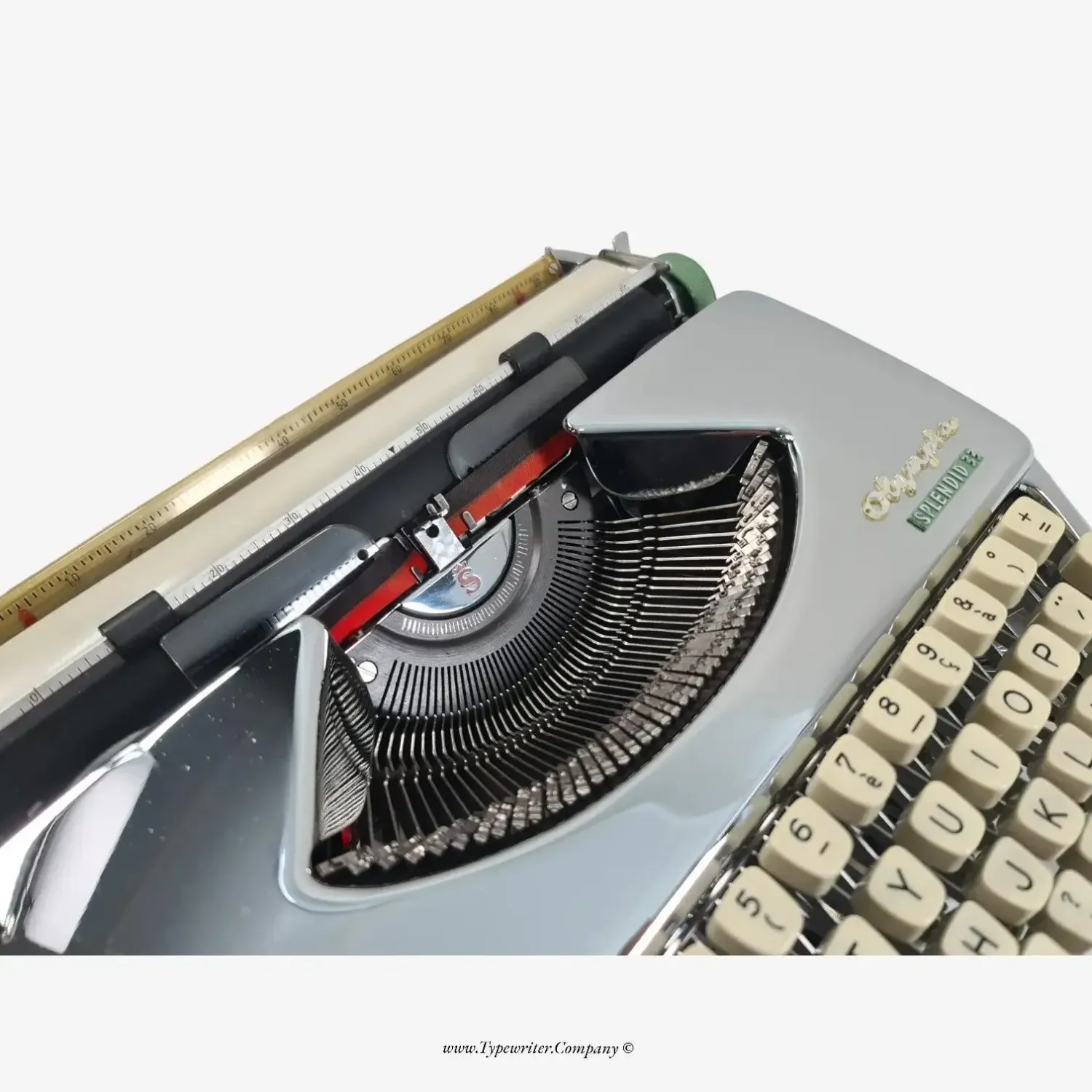 Olympia Splendid Vintage Typewriter, Chrome-Plated, QWERTY Keyboard, Restored