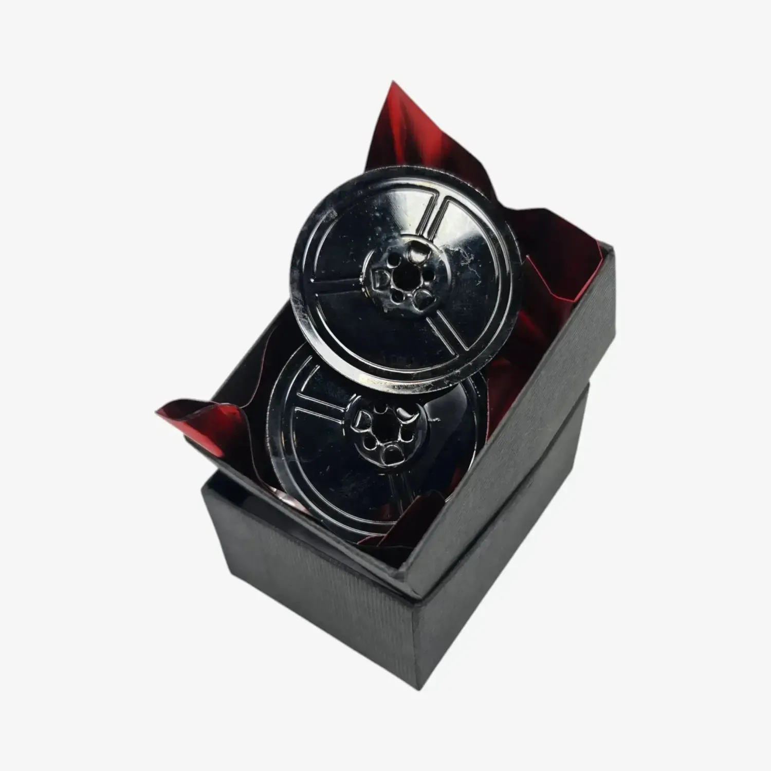 Original Vintage Black Metal Ribbon Spools for German Typewriters DIN 2103