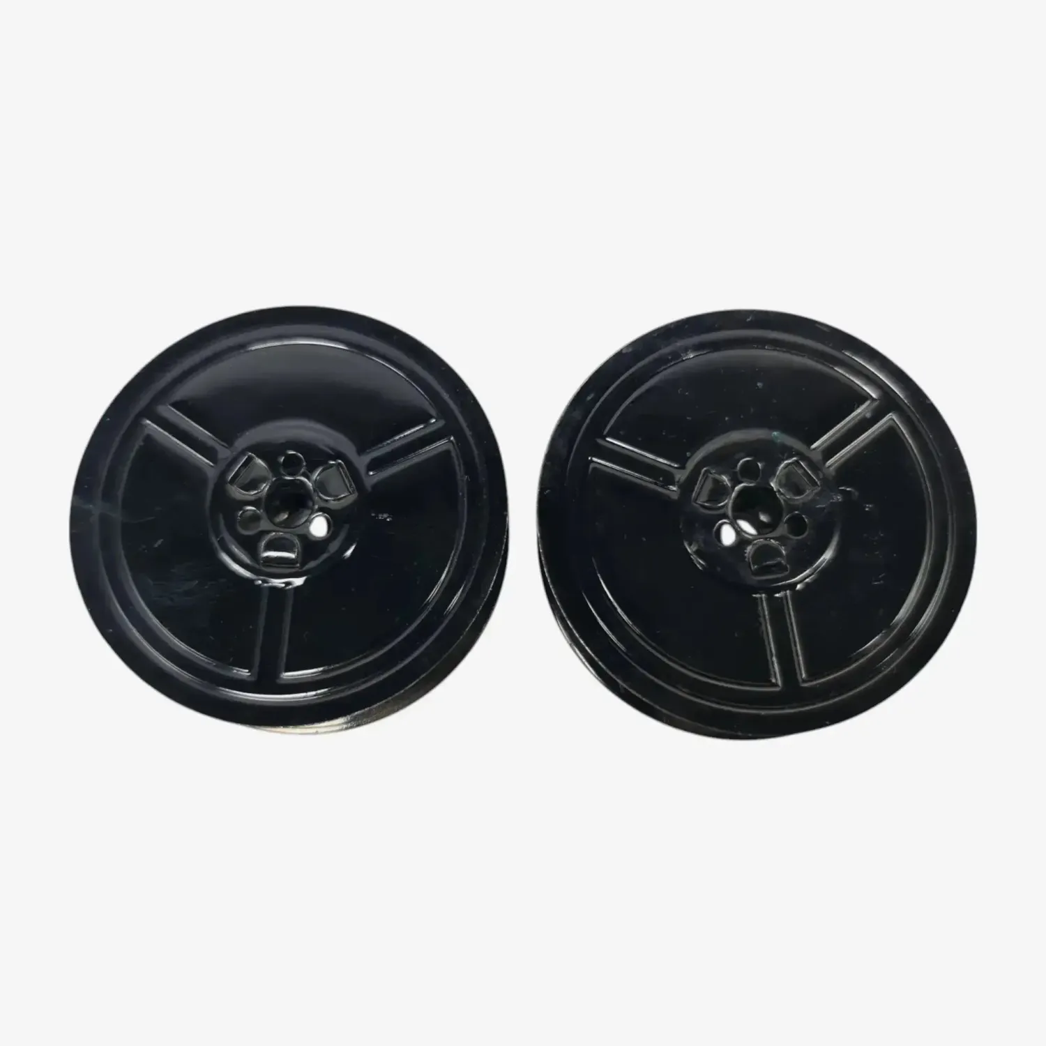 Original Vintage Black Metal Ribbon Spools for German Typewriters DIN 2103