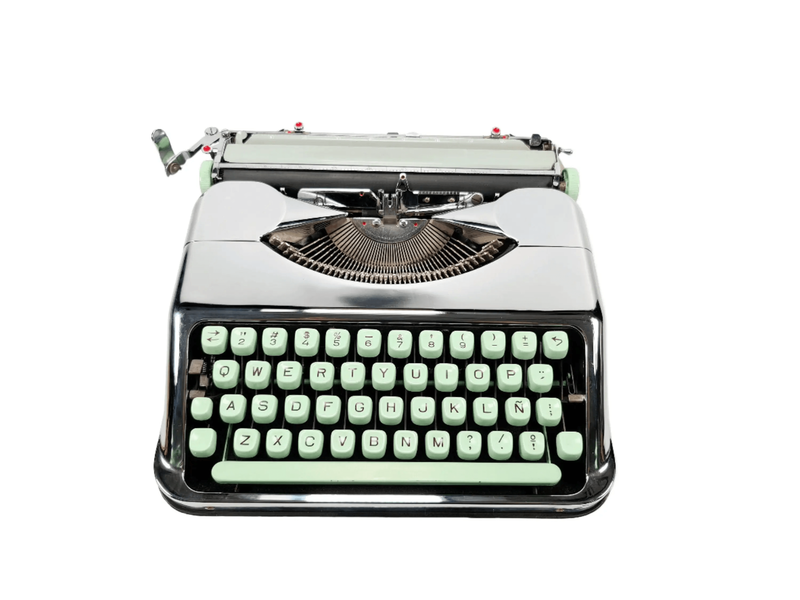 Hermes Baby, Chrome Plated Manual Vintage Typewriter, Restored