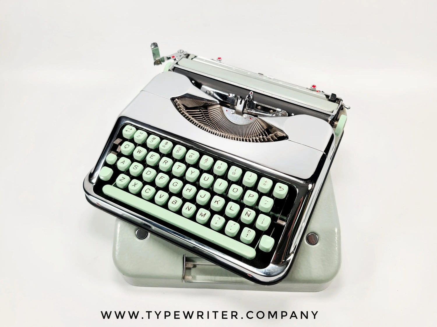 Hermes Baby, Chrome Plated Manual Vintage Typewriter, Restored