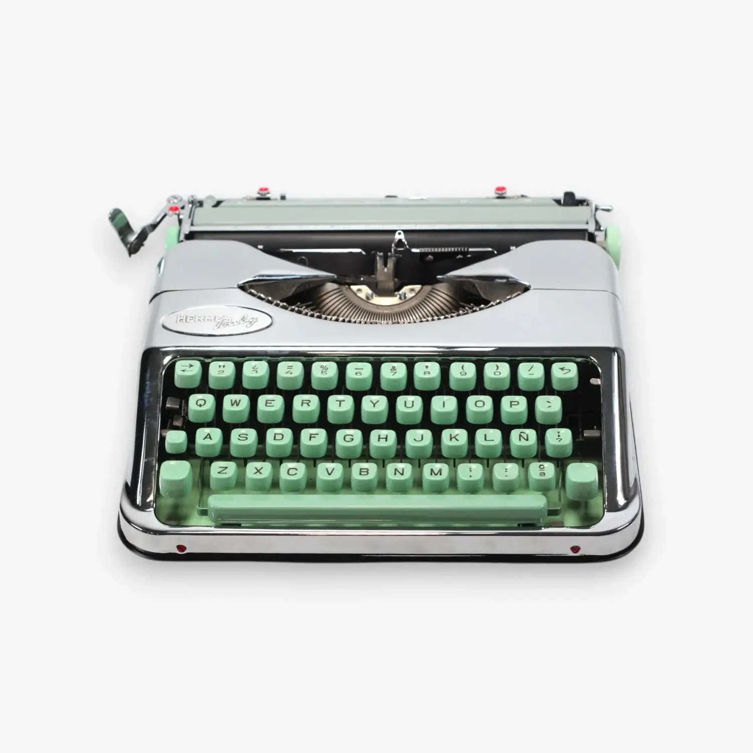 Hermes Baby , Chrome-Plated, Vintage Manual Typewriter, Refurbished