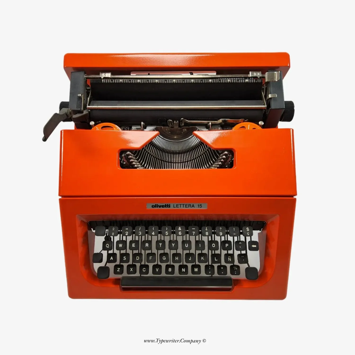 Olivetti Lettera 15, Orange Olivetti Typewriter, Vintage, Manual, Restored