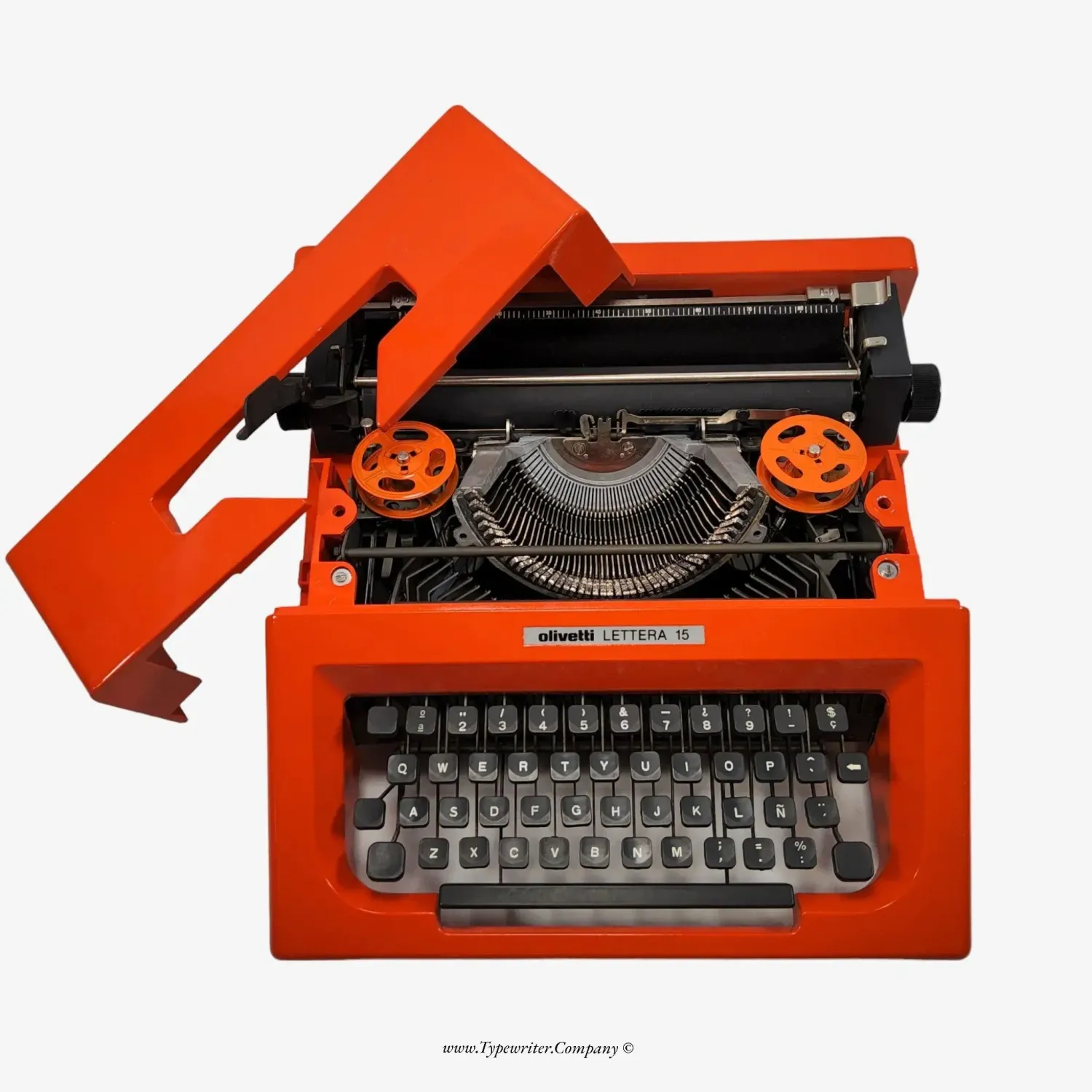 Olivetti Lettera 15, Orange Olivetti Typewriter, Vintage, Manual, Restored