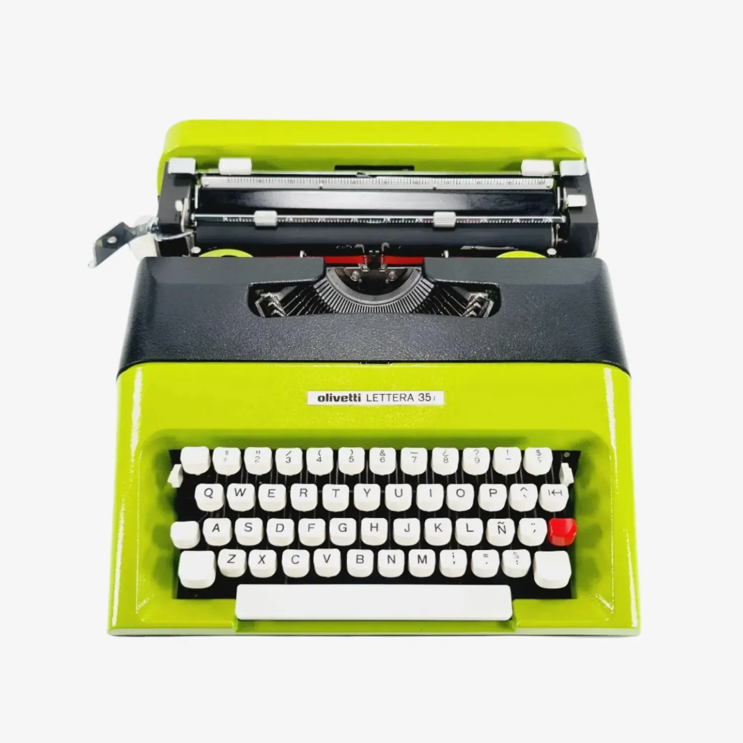 Olivetti Lettera 35 Black and Green Manual Vintage Typewriter Restored