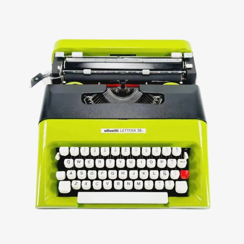 Olivetti Lettera 35 Black and Green Manual Vintage Typewriter Restored