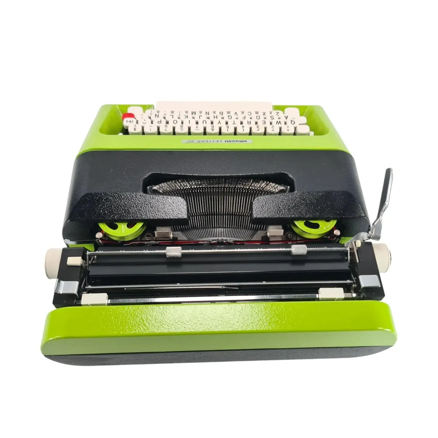 Olivetti Lettera 35 Black and Green Manual Vintage Typewriter Restored