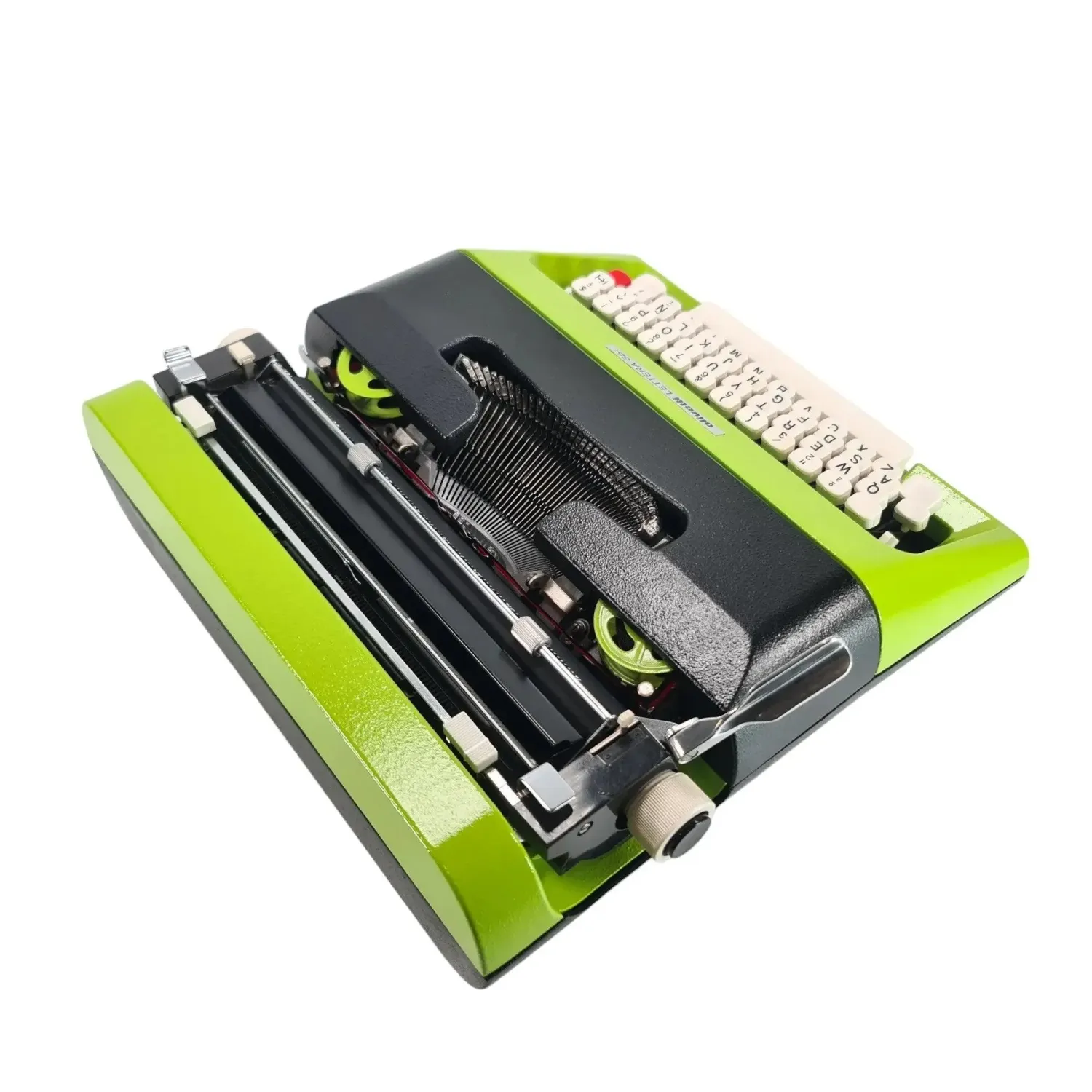 Olivetti Lettera 35 Black and Green Manual Vintage Typewriter Restored