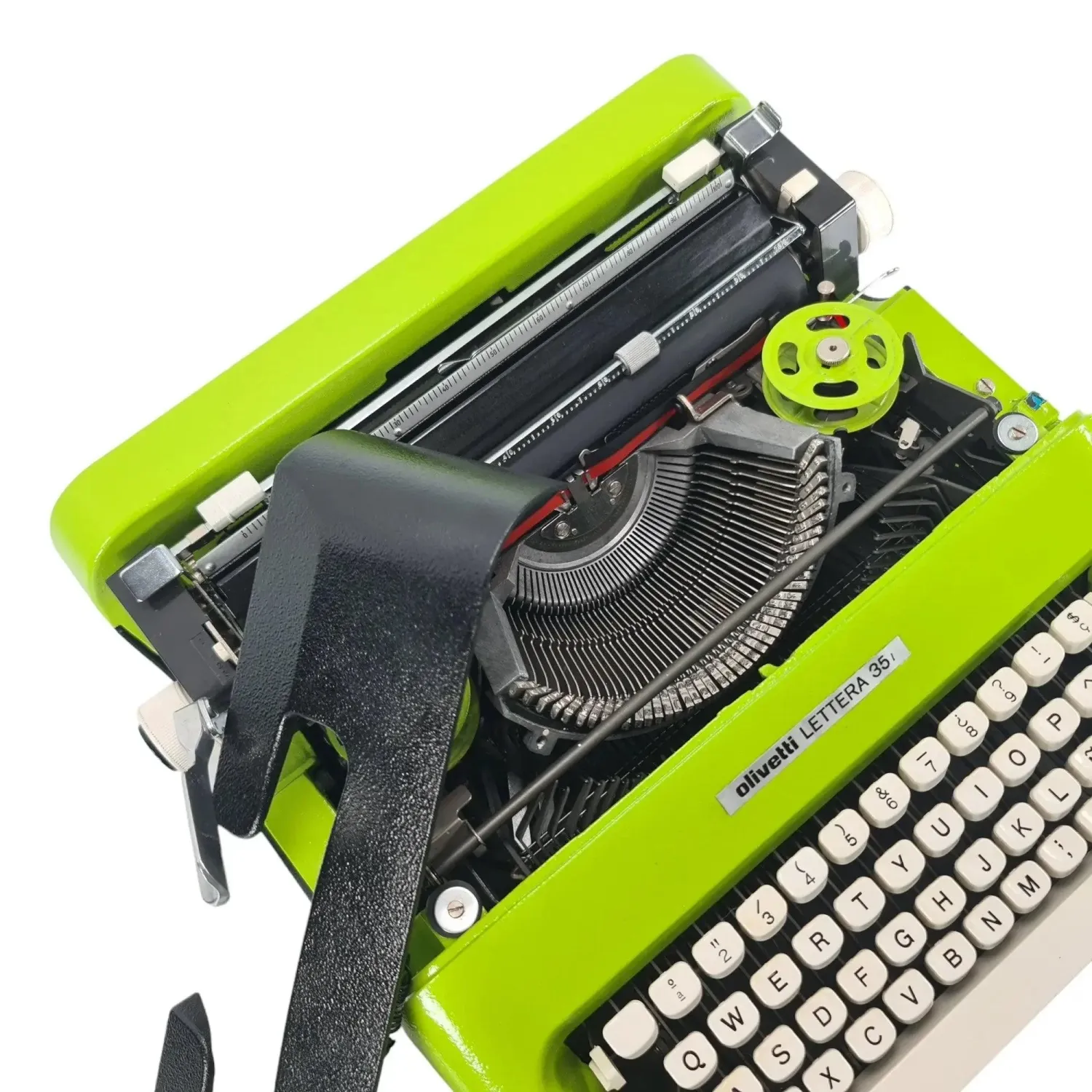 Olivetti Lettera 35 Black and Green Manual Vintage Typewriter Restored