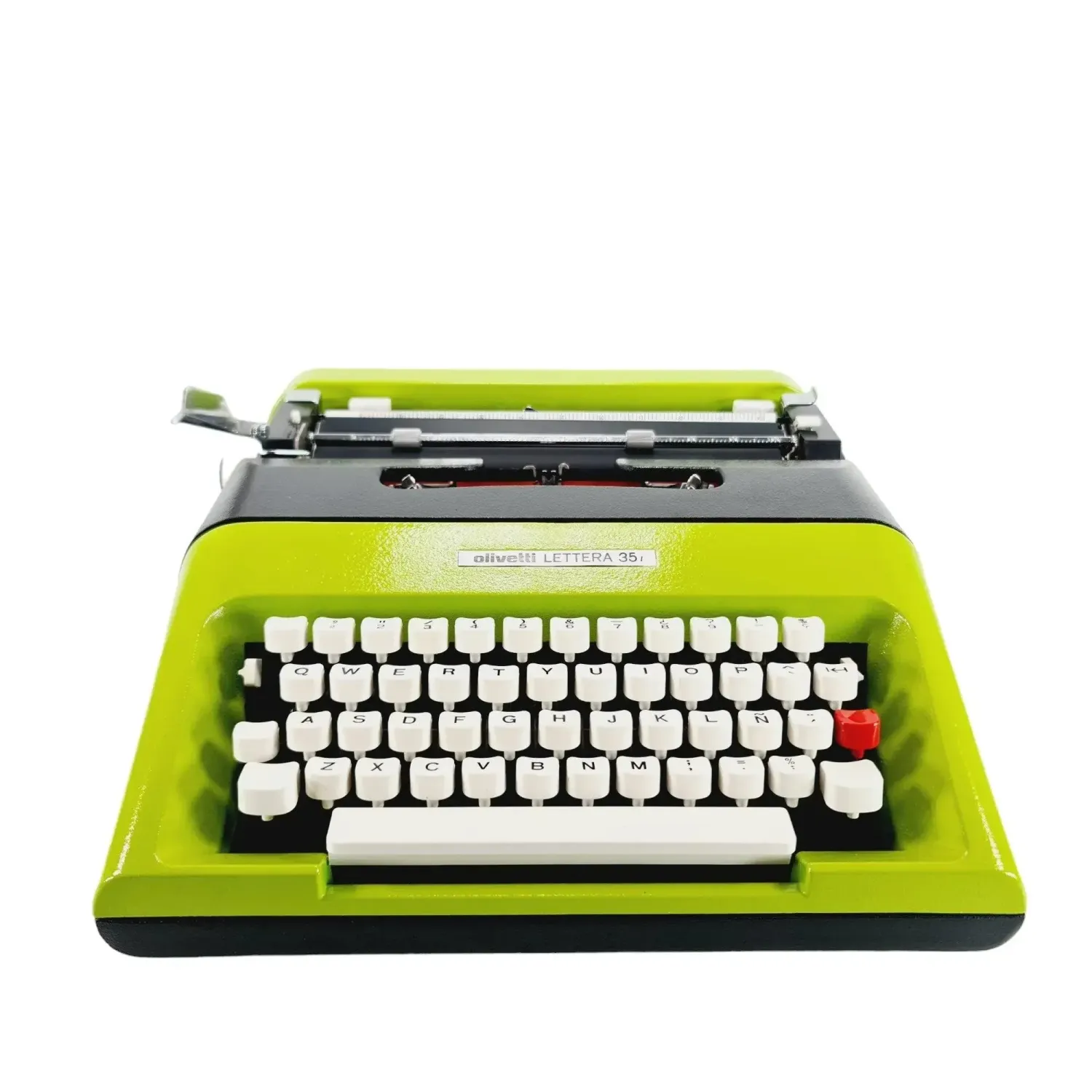 Olivetti Lettera 35 Black and Green Manual Vintage Typewriter Restored