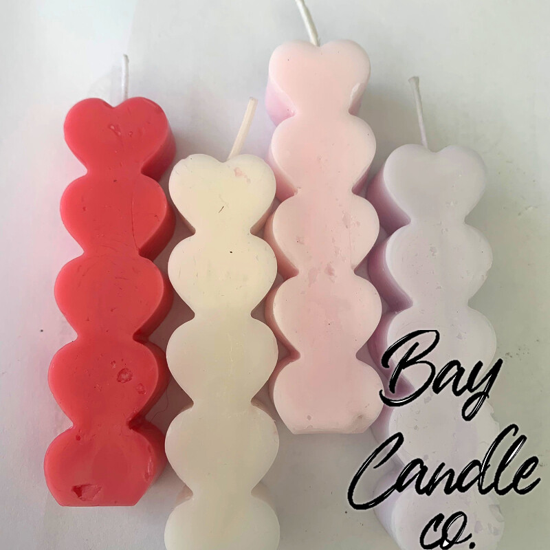 Bay Candle Company Heart Pillars