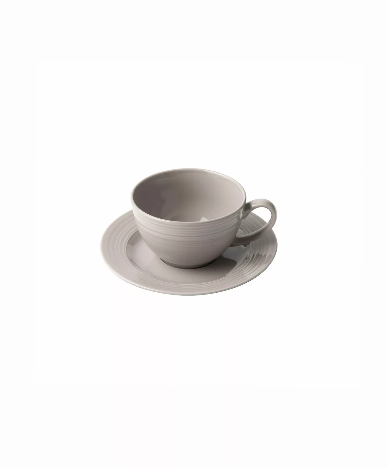 Embossed Lines Light Grey Cup &amp; Saucer