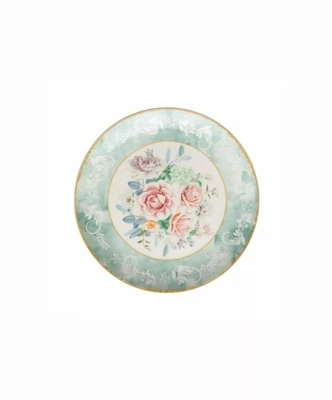 Green Floral Side Plates