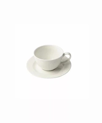 Embossed Lines Cream Cup & Saucer