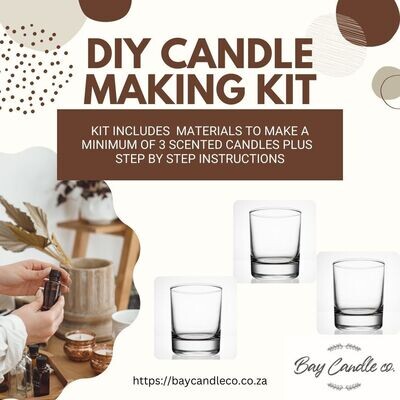 CANDLE MAKING DIY KIT (Includes 3 x Glass Containers)