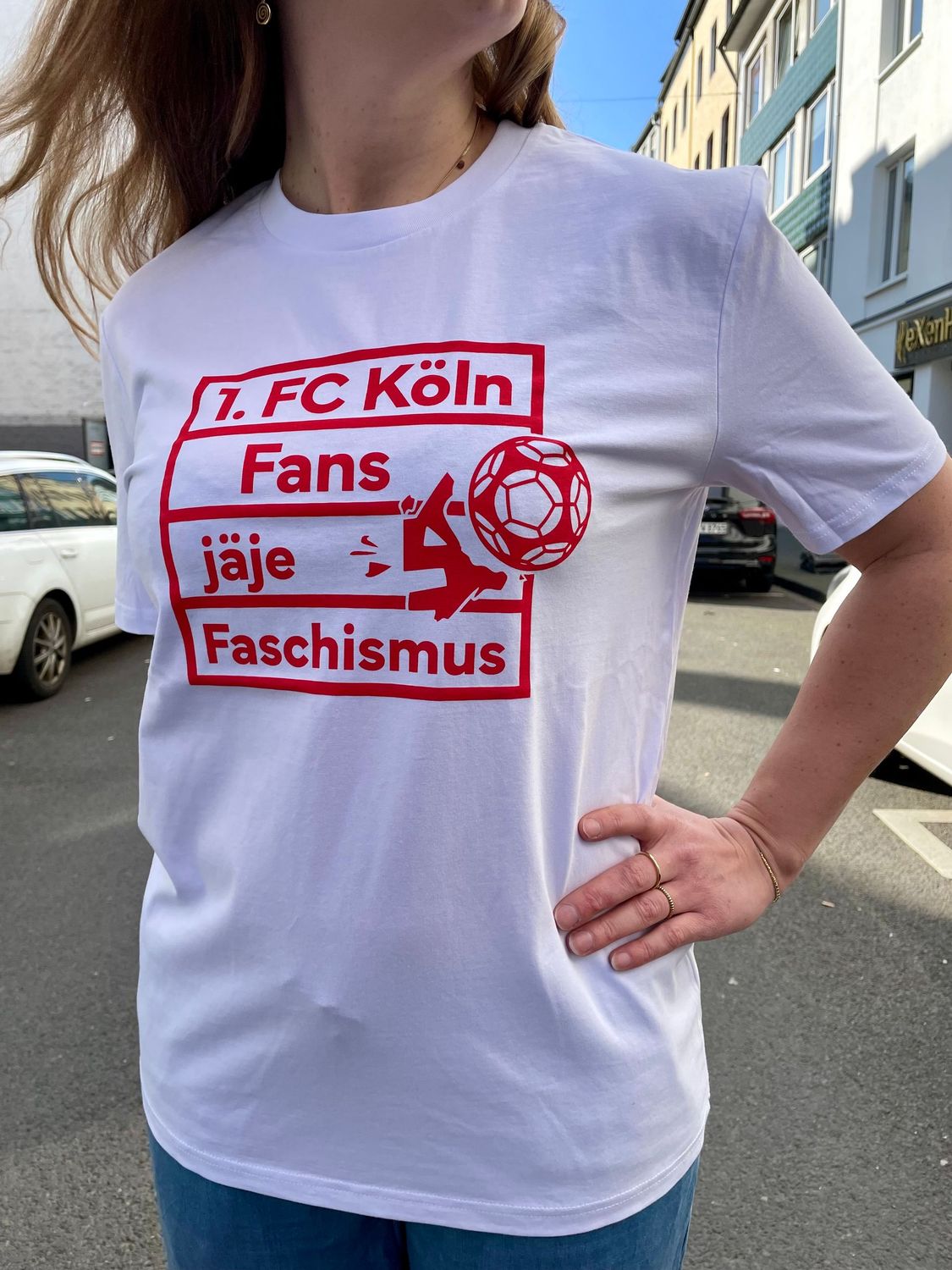 T-Shirt "1. FC Köln Fans jäje Faschismus" XXXL