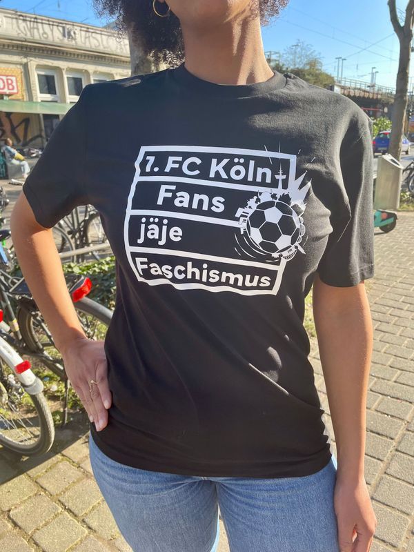T-Shirt "1. FC Köln Fans jäje Faschismus" L - black