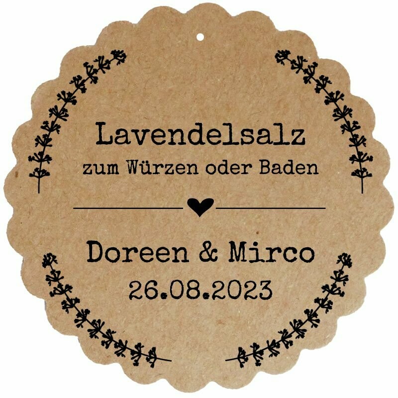 Geschenkanhänger Blume: LAVENDELSALZ