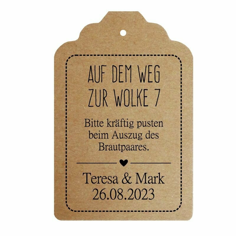 Geschenkanhänger Etikett: Auf dem Weg zu Wolke 7