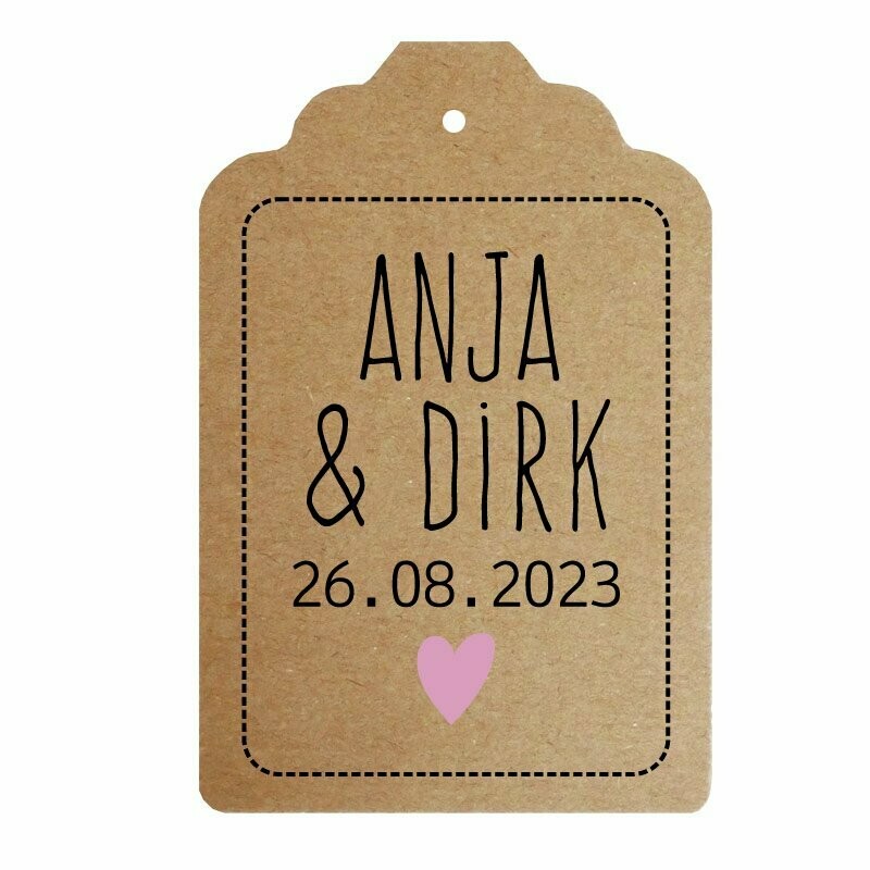 Geschenkanhänger Etikett: Mit Euren Namen und Datum