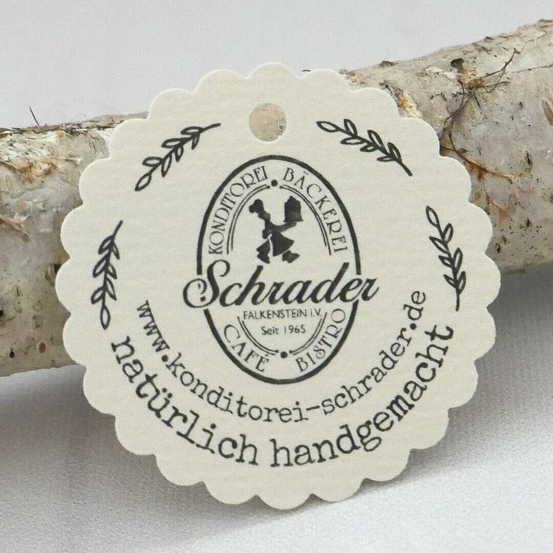 Geschenkanhänger Blume: Mit Deinem Firmenlogo und Text!