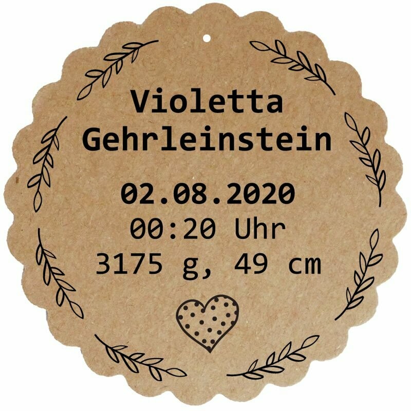 Geschenkanhänger Blume: Geburt Baby (Nr.1)