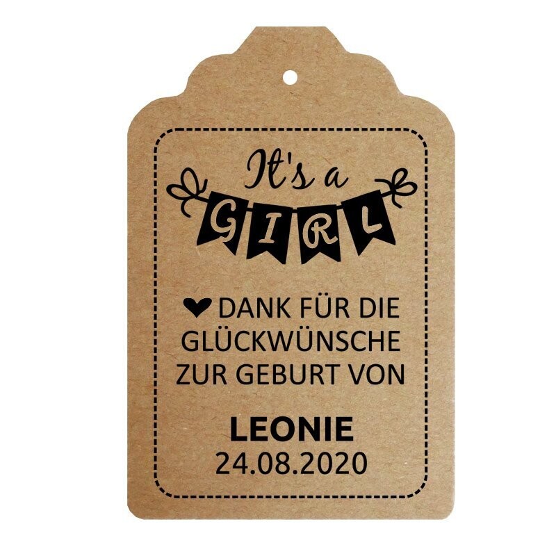 Geschenkanhänger Etikett: It's a boy  /  It's a girl