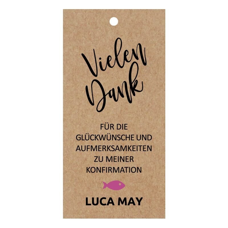 Geschenkanhänger Rechteck hoch: Vielen Dank