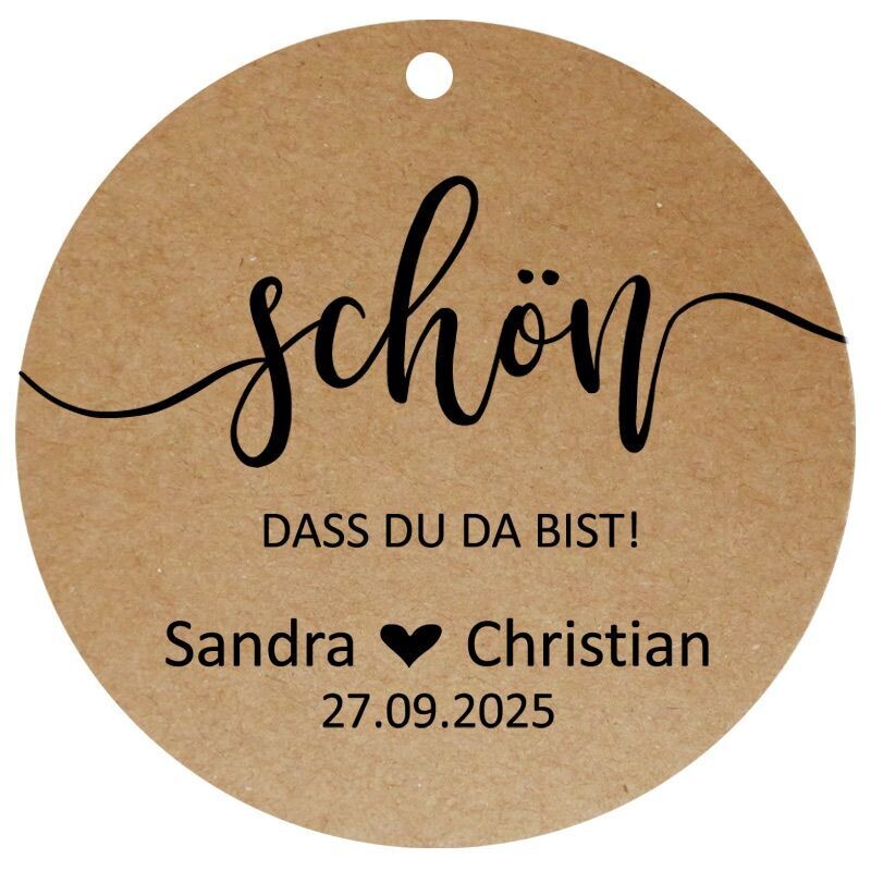Geschenkanhänger: Schön, dass Du da bist!