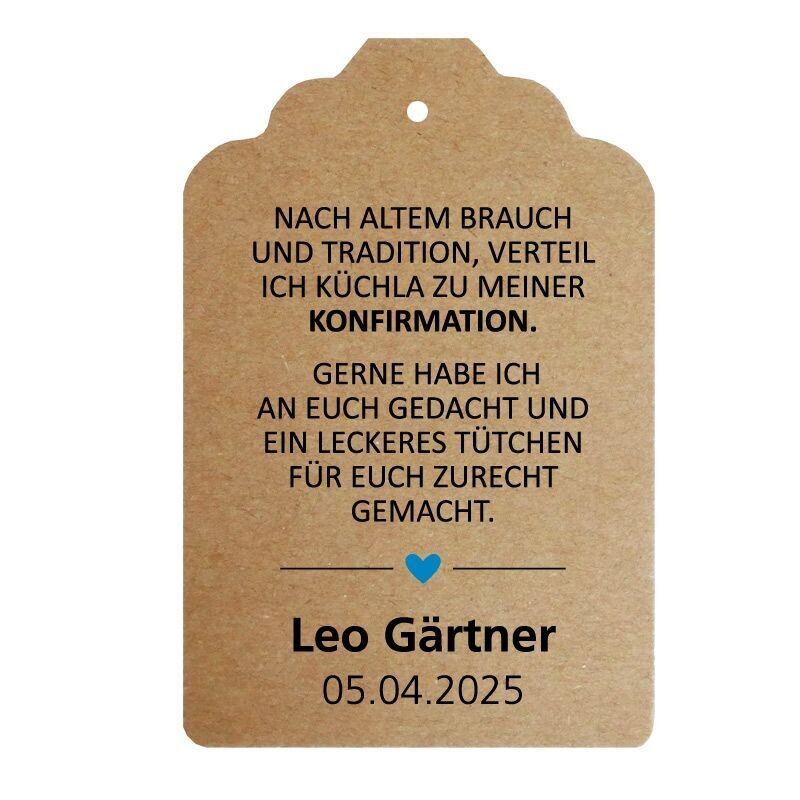 Geschenkanhänger Etikett: Krapfentüte/Küchlatüte
