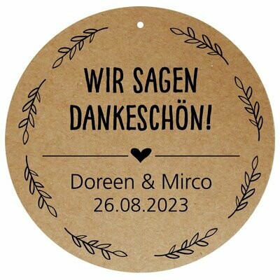 Geschenkanhänger: Wir sagen Dankeschön! Geschenkanhänger: Wir sagen Dankeschön!